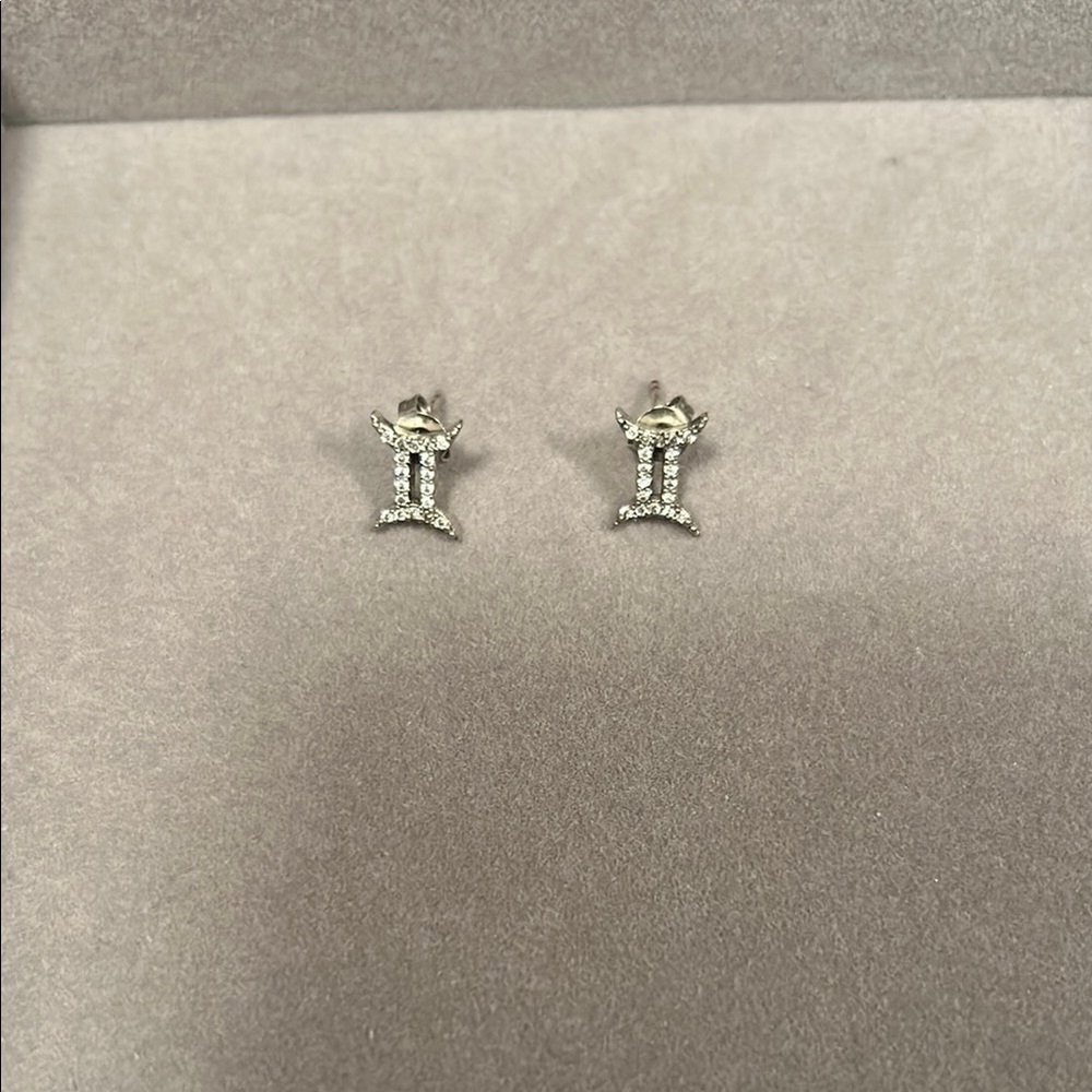 Elegant Sterling Silver Gemini Zodiac Earrings